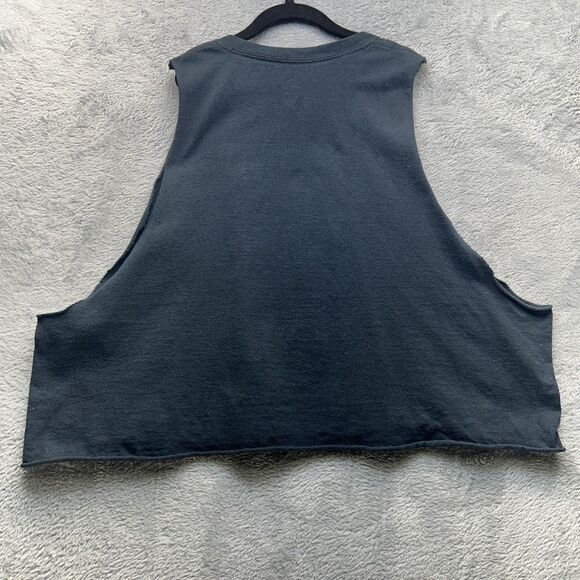 Chicago Cubs Cropped Top Medium Black Baseball 2016 World Series Cutoff Thrash - Picture 2 of 8